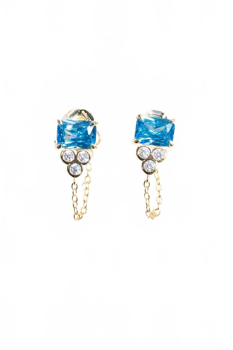 NEW NATIVE GEM women's shiva earrings in aquamarine
